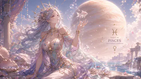 Biểu tượng Sao Kim minh họa Venus Song Ngư yêu bằng sự tinh tế, lòng trắc ẩn và trí tưởng tượng