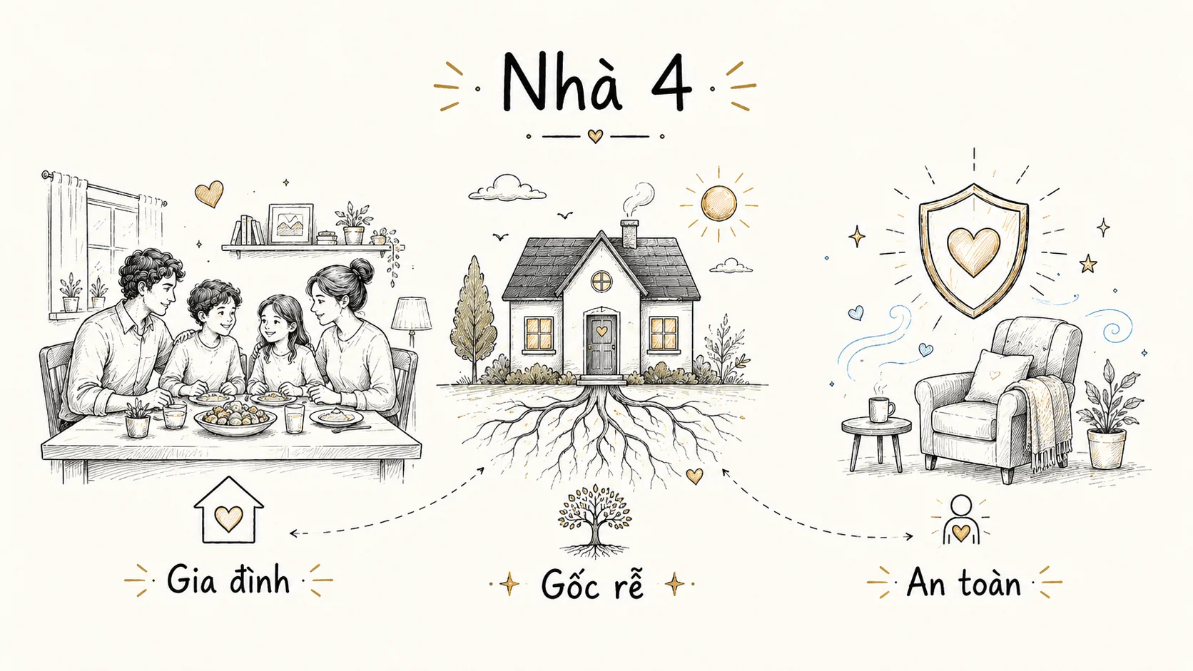 Góc phòng riêng ấm áp với ánh đèn vàng thể hiện nhu cầu an toàn cảm xúc của Nhà 4 trong chiêm tinh